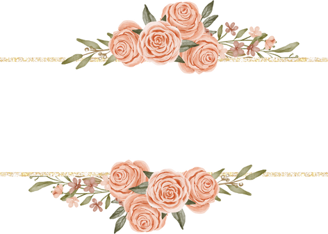 watercolor wedding decoration flower border